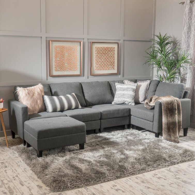 Longwood 84 modular store sectional with ottoman